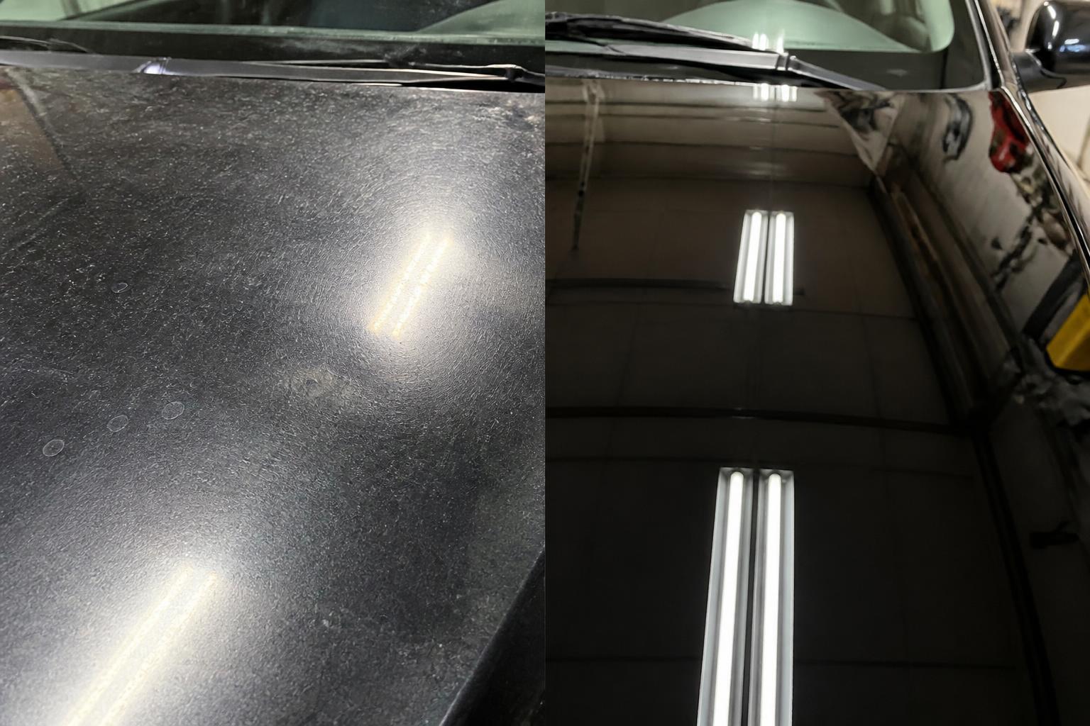 Before and after exterior paint detailing
