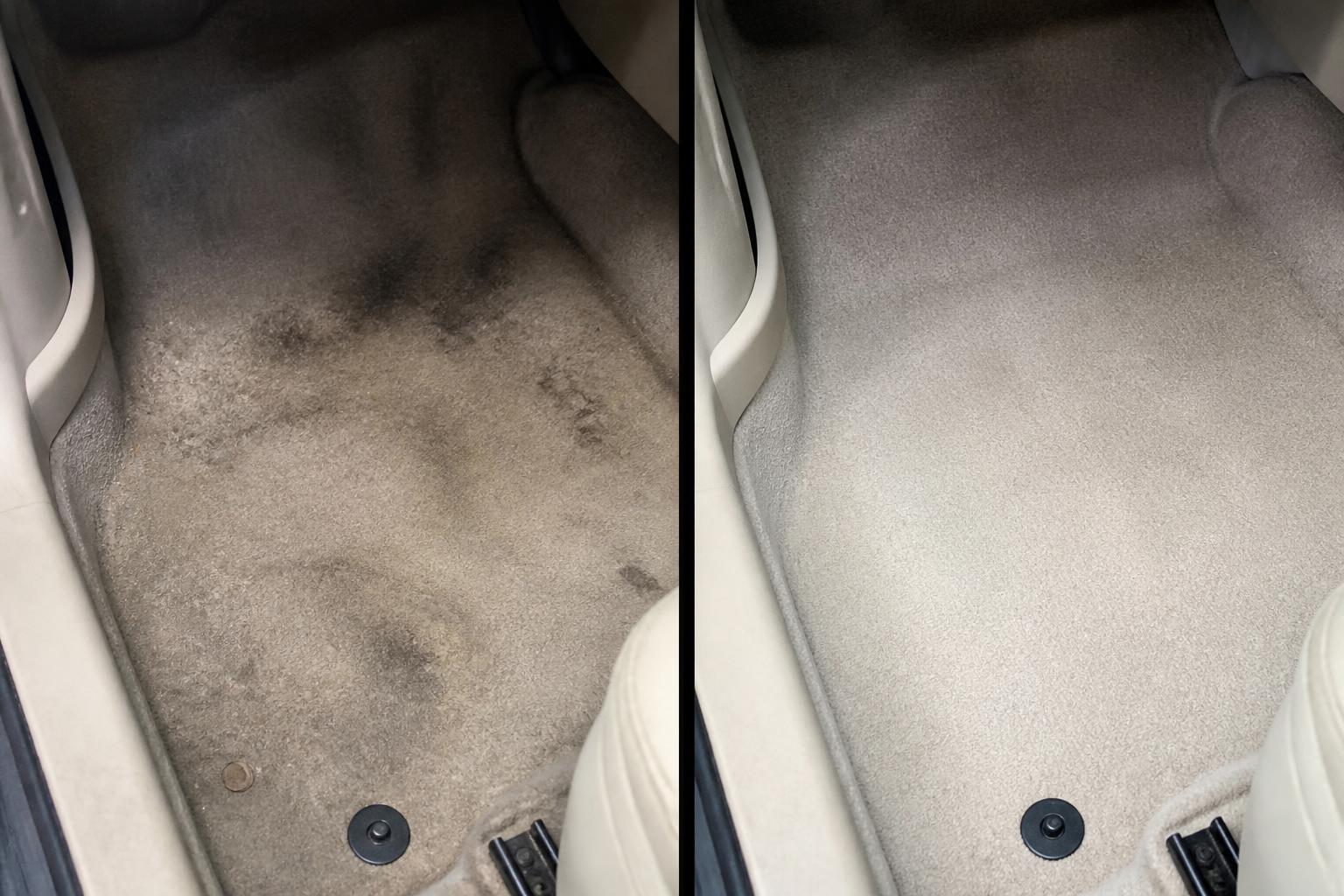 Carpet shampoo before and after