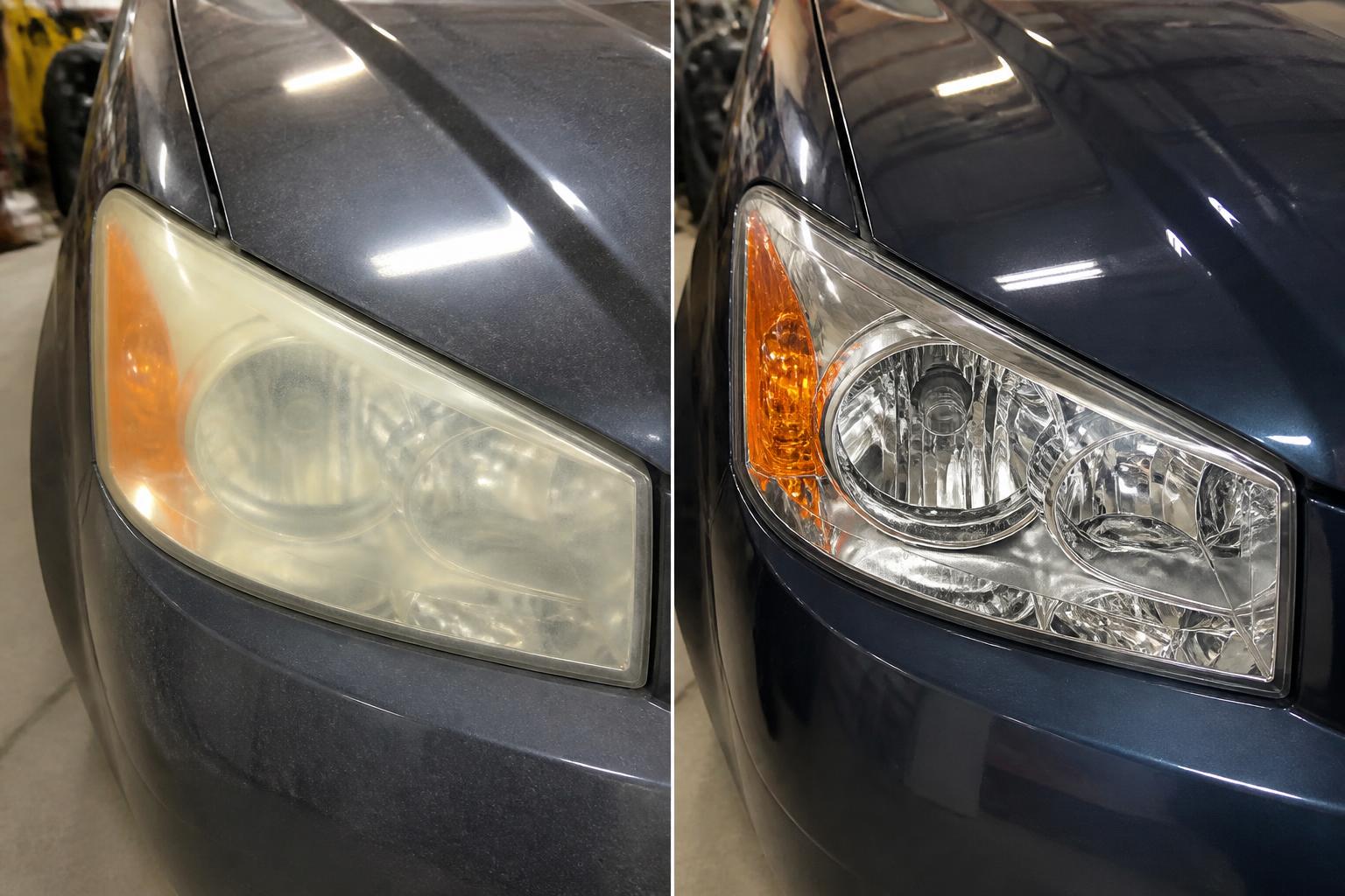 Headlight restoration before and after